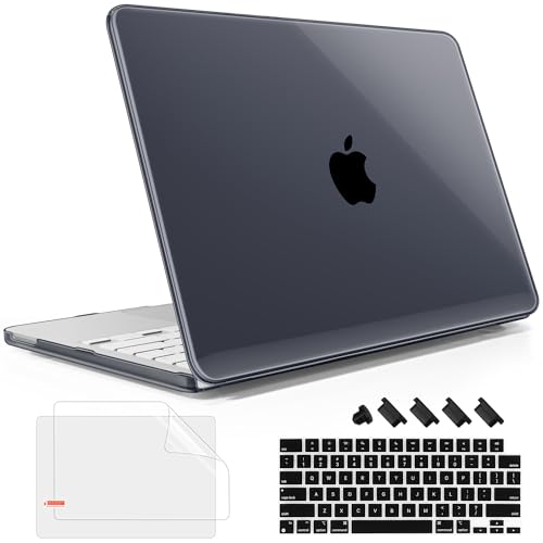May Chen for MacBook Neo 13 inch Liquid Retina Display ((2026 Release A3404), Slim & Lightweight Protective Case with Screen Protector&Keyboard Cover&Dust Plug, Crystal Black - color: Crystal Black