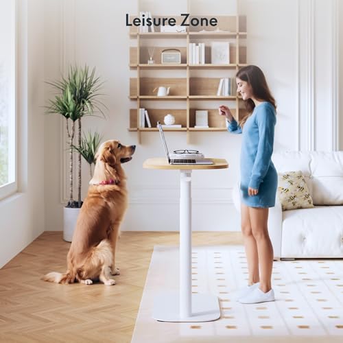 FLEXISPOT Adjustable C Table, Mobile Snack Side End Table Sofa Couch Bedside Table Laptop Cart TV Tray Night Stand Small Space Side Table(23.6" W x 13.8" D,Maple) - color: Maple, size: 24x14