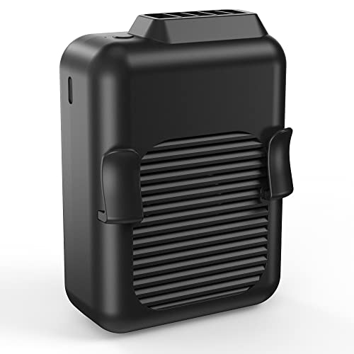 Portable Mini Waist Fan Clip on Belt, 6000mAh Rechargeable Battery Powered Wearable Body Fan With Max 23H Working Time, 3 Speeds, 5100RPM Strong Airflow for Jobsite Farm Fishing Gardening Camping - color: Black, size: 3.0×1.6×4.3"