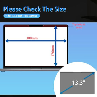 Magnetic Privacy Screen 13.3" 16:9 for Laptops - 2-Sided Removable Anti-Peeping/Anti-Glare, Blue Light Block, UV Protect, Reduce Strain, Fits Chromebook/Lenovo/HP/Dell/Acer/ASUS/XPS - size: 13.3inch 16:9