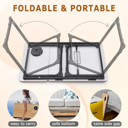 Adjustable Laptop Desk for Bed,Bed Table for Laptops,Laptop Stand for Beds,Lap Desk Foldable Bed Desk for Laptops and Writing,Portable Beds Tray Table with Cup Holder