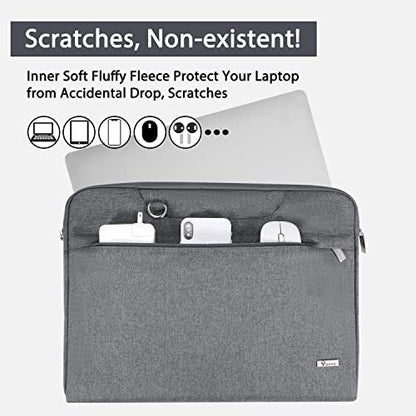 Voova Laptop Case 13 14 15 16 17 Inch with Shoulder Strap, Waterproof Laptop Bag Sleeve Slim Briefcase - color: Grey, size: 15-16 inch