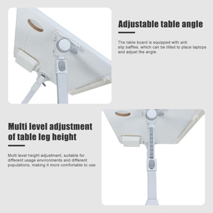 5-Level Height Adjustable Lap Desk, Foldable Bed Desk Laptop Stand with Cooling Pad, Portable Multifunctional Bed Table Tray, Mini Computer Work Reading Gaming Desk for Bed, Sofa, Dorm and Floor