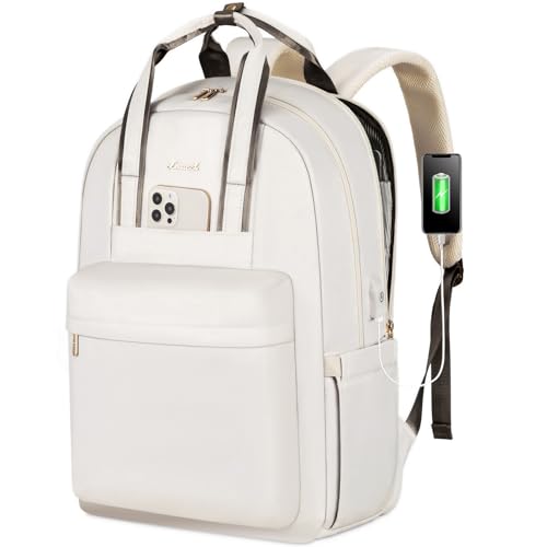 LOVEVOOK Laptop Backpack for Women, 17 Inch Travel Laptop Bag with USB Port, Waterproof Computer Backpack Purse for Work Teacher Nurse, Durable Casual Daypack