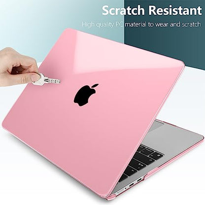 for MacBook Air 15 Inch Case M5 M4 M3 M2 (2026-2023) A3448 A3241 A3114 A2941, Protective Hard Shell Cover Compatible with Touch ID & Liquid Retina Display - Crystal Pink - color: Crystal Pink