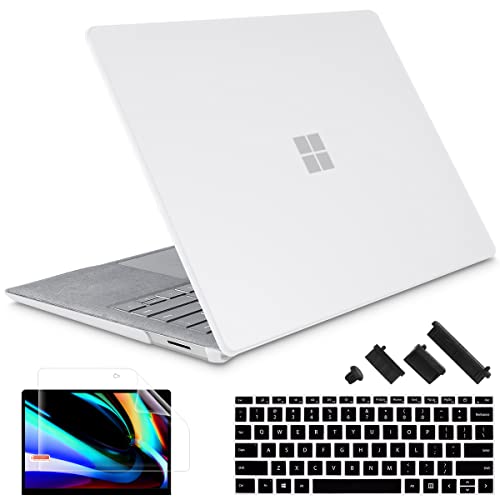 May Chen Case for 13.5" Microsoft Surface Laptop 3/4/5 with Alcantara Palm Rest Model 1867 1958 1950 (2019 2021 2022), Plastic Hard Shell Case with Keyboard Cover + Screen Protector, Matte Clear - color: Matte Clear