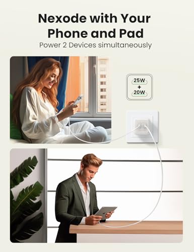 UGREEN 45W USB C Charger, Nexode 2 Port GaN Foldable PPS Wall Charger Block Support Samsung Super Fast Charging 2.0 for Galaxy S25/S24/Note 20, iPhone 16/15/14, iPad, MacBook, Steam Deck (White) - color: White