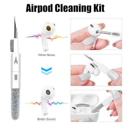 walrfid Laptop Keyboard Cleaner Kit with 80ml Screen Cleaner Spray, 15-in-1 Phone Computer Screen Cleaning Tool for iPhone iPad MacBook, Multi-Function Electronics Cleaning Kit for PC, Camera, White