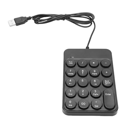FILFEEL USB Wired Number Pad 19 Key Ergonomic Numeric Keypad with Round Keycaps for Laptop – Portable Desktop Calculator Keyboard for Accounting Finance Spreadsheets