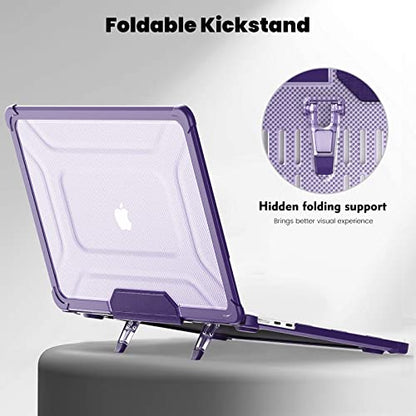MEEgoodo Case for MacBook Air 15 inch 2026 2025 2024 2023, Case Fit Model (A3448/A3241/A3114/A2941) with M5/M4/M3/M2 Chip, Laptop Hard Shell with Heavy Duty Rugged Shockproof, Purple XK - color: Purple XK