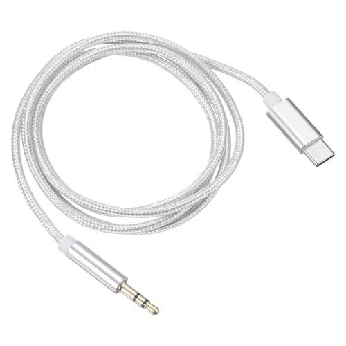 DMiotech 2Pcs USB C to Aux Type C Male to 3.5mm Male Jack Adapter Audio Cable Aluminum Alloy Housing Nylon Braided Audio Aux for Phone Car Speaker 1M/3.3Ft Gray - color: Black and Gray, size: 1M/3.3Ft