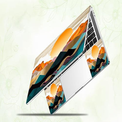 Laptop Skin Sticker Decal, Universal Reusable Vinyl Laptop Cover for 12" 13" 14" 15" 15.4" 15.6" Notebook PC, Reusable Waterproof Scratch-Resistant with 2 Wrist Pads,Art Mountain Abstract Watercolor - color: Art Mountain Abstract Watercolor