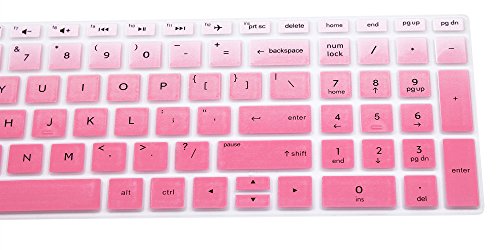 Keyboard Cover Skin Compatible for 15.6" HP Pavilion x360 15-br075nr, Pavilion 15-cc 15-cb Series 15-cc010nr 15-cb010nr, HP Envy x360 15m-bp 15m-bq Series, HP Envy 17.3" 17m-ae011dx (Ombre Pink) - color: Ombre Pink