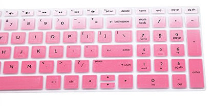 Keyboard Cover Skin Compatible for 15.6" HP Pavilion x360 15-br075nr, Pavilion 15-cc 15-cb Series 15-cc010nr 15-cb010nr, HP Envy x360 15m-bp 15m-bq Series, HP Envy 17.3" 17m-ae011dx (Ombre Pink) - color: Ombre Pink