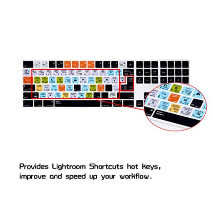 HRH Lightroom Shortcut Hotkey Silicone Keyboard Cover Keypad Skin for Magic Keyboard with Numeric Keypad A1843 MQ052LL/A Released in 2017/2018(US/EU Layout) - color: Hotkey-Lightroom