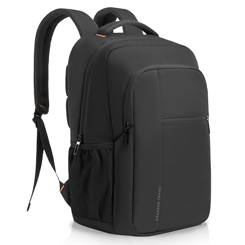 Sharper Image Laptop Backpack for Men and Women, 35L Water Resistant Computer Bag for Work Business Travel, Heavy Duty Backpacks, Fits 16” Laptops/Notebook, Black (Signature Collection)