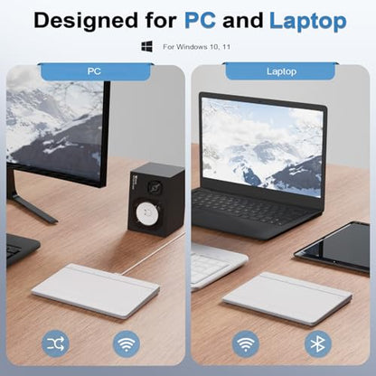 Wireless Bluetooth Trackpad for Windows 10/11, Supports 3 Connection Modes, High-Precision Multi-Gesture Touchpad, Compatible with PC Laptop Computer - color: Silver