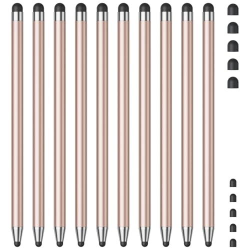 Stylus (10Pcs), Stylus Pen for Touchscreen, High Precision and Sensitivity Stylus Pen for Android Smartphone and Tablets, Compatible with All Capacitive Touch Screen (Rose Gold) - color: rose gold