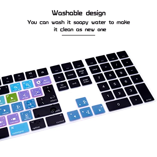HRH Final Cut Pro X Shortcut Hotkey Silicone Keyboard Cover Keypad Skin for Magic Keyboard with Numeric Keypad A1843 MQ052LL/A Released in 2017/2018(US/EU Layout) - color: Hotkey-Final Cut Pro X