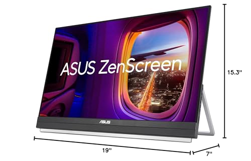 ASUS ZenScreen 22” (21.5 viewable) 1080P Portable Monitor (MB229CF) – Full HD, IPS, 100Hz, USB-C PD 60W, Speakers, Carrying Handle, Kickstand, C-clamp Arm, Partition Hook, Subwoofer, 3 yr Warranty - style: 22" Multi-stand Design