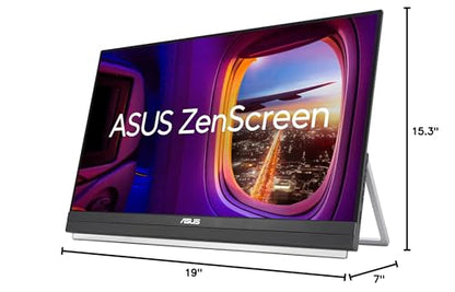 ASUS ZenScreen 22” (21.5 viewable) 1080P Portable Monitor (MB229CF) – Full HD, IPS, 100Hz, USB-C PD 60W, Speakers, Carrying Handle, Kickstand, C-clamp Arm, Partition Hook, Subwoofer, 3 yr Warranty - style: 22" Multi-stand Design
