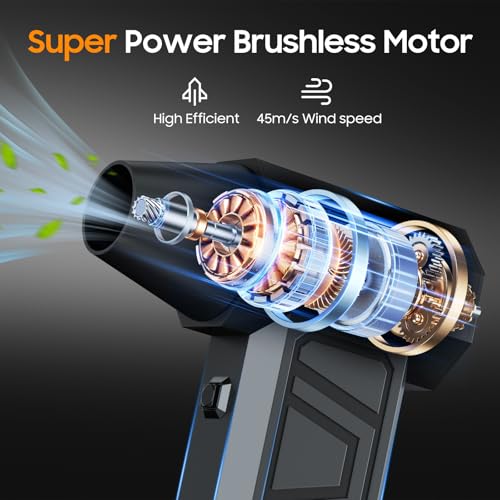 Compressed Air Duster, 130,000RPM Super Power Electric Air Duster, 3-Gear Adjustable Mini Blower, Replacing Compressed Air Cans, Dust Blower for Car, House, Outdoor or Campfires