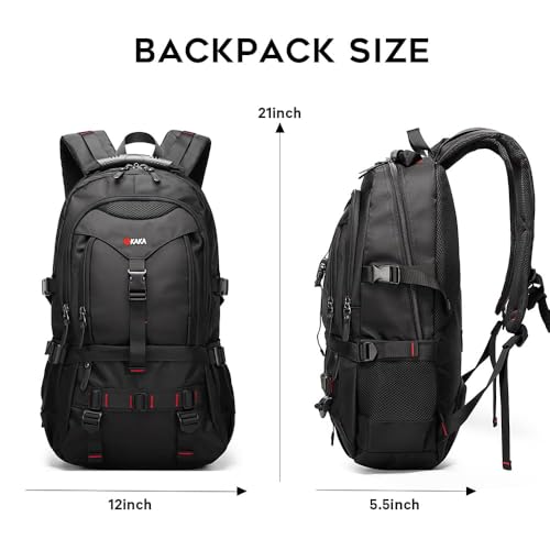 KAKA Travel Backpack Fight Approved with 17.3 inch Laptop Lackpack Compartment Outdoor Duffle Bag for men and women - color: Black