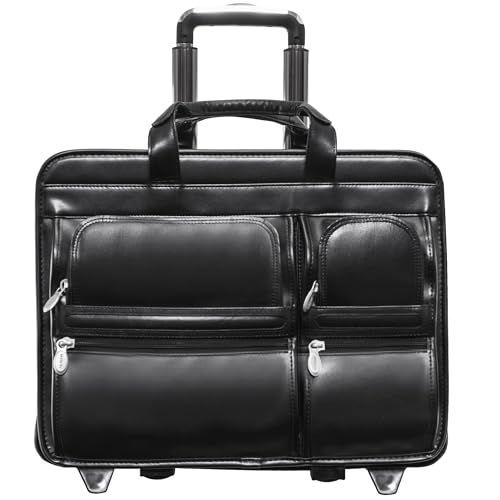 McKLEIN 17" Nylon Patented Detachable -Wheeled Laptop Briefcase- CLINTON