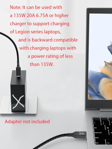 PD135W Type-C Male to Square Adapter 6.6ft USB-C Charging Cable Compatible with Lenovo Laptop ThinkPad X1 Extreme Gen W540 W541 T440S T440P T470P T540p T15p Yoga Y50-80 Y50p