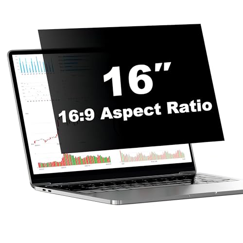 16 Inch Laptop Privacy Screen Shield for 16:9 Widescreen Computer Monitor | Anti-Glare Blue Light Privacy Filters; Anti Spy Privacy Screen Protector Film - size: 16 Inch (Diagonal) - 16:09 Aspect Ratio