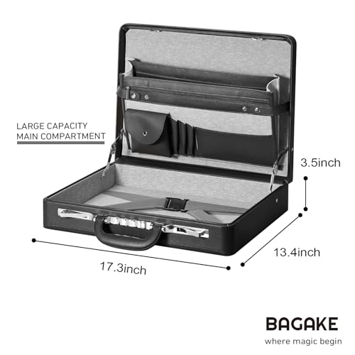 Briefcases For Men - Anti-Theft Longwave Lock&16 Inch Laptop Compartment | Waterproof Faux Leather, Brief Cases with Multi File Organizer, Office&Travel ，Gift For Man (Black) - color: Yi-Black