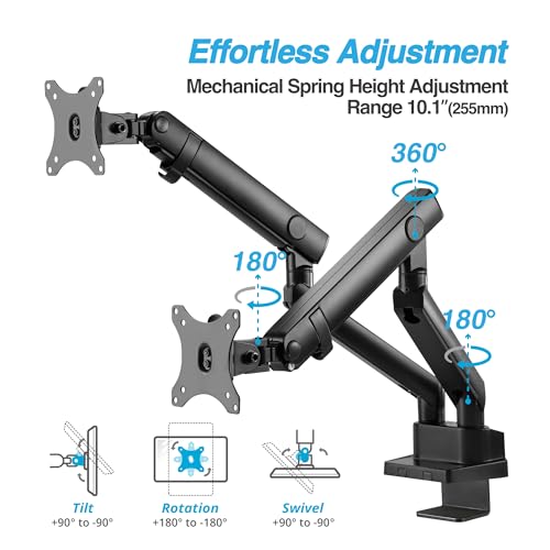 AVLT Laptop & Monitor Arm Desk Mount for 17-38" Screens - Black | Supports flat/curved/ultrawide screens up to 26.4 lbs. Smooth mechanical spring, 15.6" laptop tray and clean cable routing - size: Laptop & 38 Inch Monitor Arm
