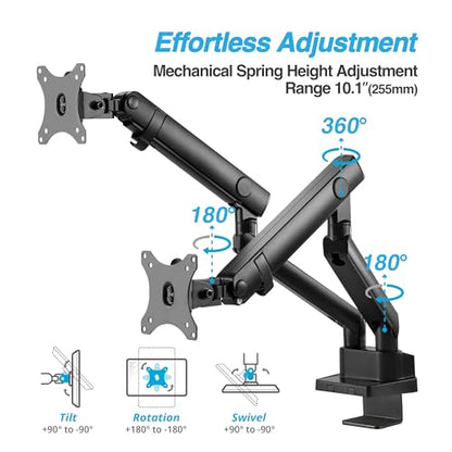 AVLT Laptop & Monitor Arm Desk Mount for 17-38" Screens - Black | Supports flat/curved/ultrawide screens up to 26.4 lbs. Smooth mechanical spring, 15.6" laptop tray and clean cable routing - size: Laptop & 38 Inch Monitor Arm