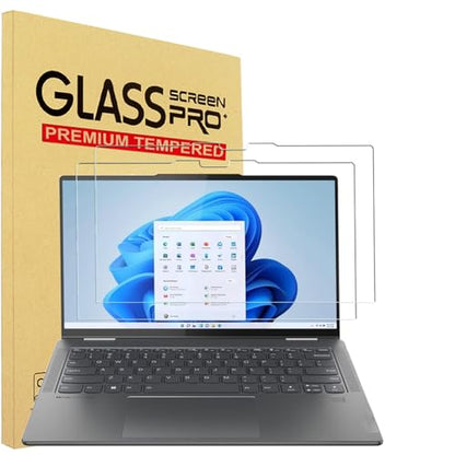 YINOVEEN 2 Pack Tempered Glass Screen Protector for 2023-2024 Lenovo Yoga 7 14 / Yoga 7i 14 2-in-1 Touch Screen,Lenovo Yoga 14 Laptop, 9H Hardness - color: Tempered Glass