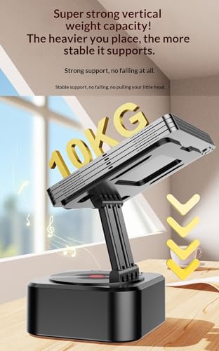 360° Rotating Tablet Desk Holder with Bluetooth Speaker & Battery | Dual Rod Mount Support for iPad Pro 13 12 11 Air Mini 5 4 3 Samsung Tab E-Reader, Tablet Table Stand Holder - color: Black with Bluetooth Speaker