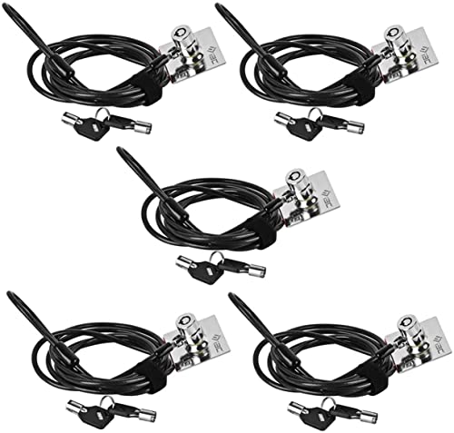Laptop Cable Lock Hardware Security Cable Lock Anti Theft Combination Lock with Anchor Plate, Laptop-Computer-Security-Locks (5Pack) - size: 5 Packs