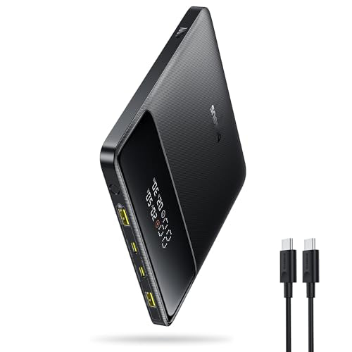Baseus Laptop Portable Charger 100W 20000mAh 22.5W PD Fast Charging 10000mAh Power Bank Built-in Braided USB C Cable