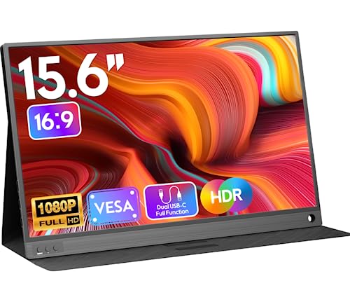 ZSCMALLS Portable Monitor, 15.6" 1080P FHD Laptop Monitor USB-C HDMI Computer Display IPS Second Screen, Laptop Extended Screen for PC Phone Mac Xbox PS4/5 Switch - size: 15.6
