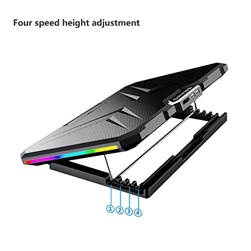 axGear Laptop Cooling Pad for 11-17 Notebook Laptop Cooler RGB LED Light Quiet Fan