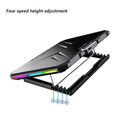 axGear Laptop Cooling Pad for 11-17 Notebook Laptop Cooler RGB LED Light Quiet Fan