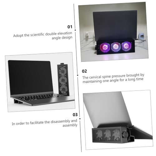 BESPORTBLE RGB Laptop Cooling Pad Adjustable Fan Gaming Notebook Stand Heat Dissipation Holder for Desk and Bed Use