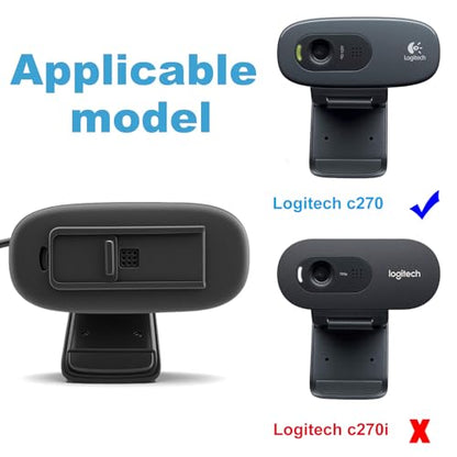 Webcam Cover for Logitech C270/C310 HD Webcam, Slide Shutter Privacy Cover with Precise Mic & LED Indicator Cutouts, Anti-Spy Shield for PC/Laptop (Black)