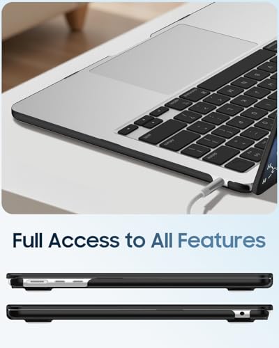 Fintie Case for MacBook Air 13 inch A3449/A3240/A3113/A2681 2022-2026 | M2/M3/M4/M5, Snap On Hard Shell, Full Port Access, Easy On/Off, Lightweight, Formula - color: Crystal Navy