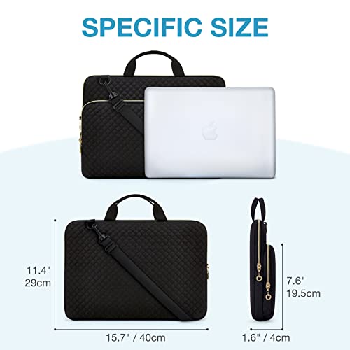 BAGSMART Laptop Sleeve 15-15.6 inch Case Protective Water-Resistant | Lightweight Laptop Bag for Women with Pocket and Handle, Compatible with MacBook, HP, Dell, Acer and Asus notebooks - color: Coffee brown, size: 15.6 Inch