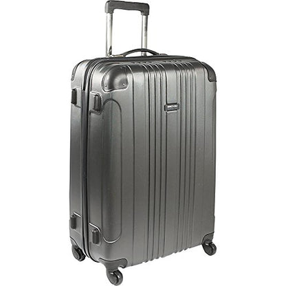 Kenneth Cole REACTION Out of Bounds Lightweight Hardshell 4-Wheel Spinner Luggage, Charcoal, 28-Inch Checked - color: Charcoal, size: 28-Inch Checked