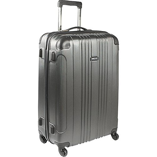 Kenneth Cole REACTION Out of Bounds Lightweight Hardshell 4-Wheel Spinner Luggage, Charcoal, 28-Inch Checked - color: Charcoal, size: 28-Inch Checked