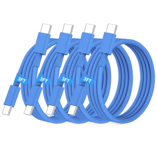 Essri USB C to USB C Cable 3FT for Apple iPhone 16 15 Charger Cord,4Pack 60W C to C Cable Fast Charging Wire for iPhone 16 15 Pro Plus Pro Max iPad Pro/Air MacBook Pro/Air,for Galaxy S24 S23-Blue - color: Blue, size: 4Pack 3Feet 60W