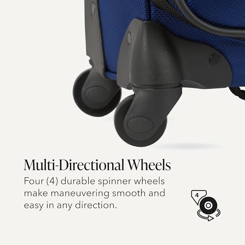 SWISSGEAR Sion Softside Expandable Spinner Luggage Durable Lightweight Travel Suitcase, Blue, Checked-Medium - color: Blue, size: Checked-Medium