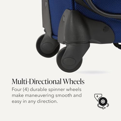 SWISSGEAR Sion Softside Expandable Spinner Luggage Durable Lightweight Travel Suitcase, Blue, Checked-Medium - color: Blue, size: Checked-Medium