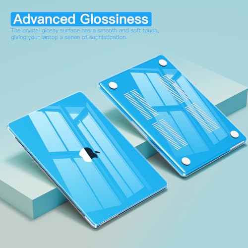 CISSOOK Compatible with MacBook Air 13.6 inch Case M2 M3 M4 M5 | A3449 A3240 A3113 A2681, 5in1 Set Hard Shell Case Keyboard Cover for MacBook Air 13 inch 2022 - 2026, Sky Blue - color: Air13.6inch-Crystal Sky Blue